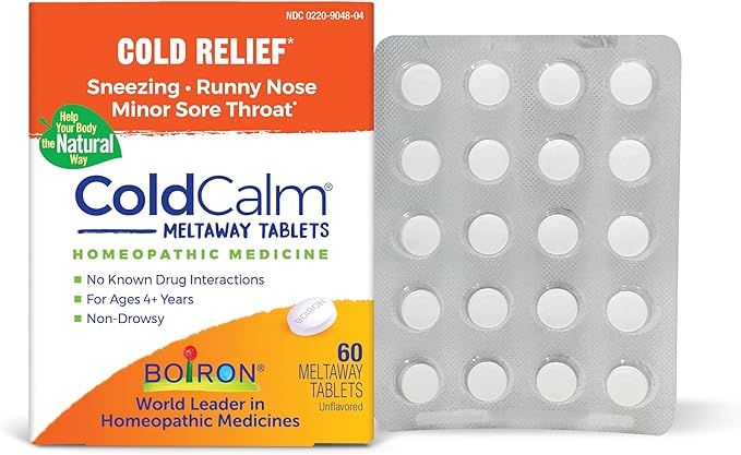 Boiron ColdCalm Tablets for Relief of Common Cold Symptoms Such as Sneezing, Runny Nose, Sore Thr... | Amazon (US)