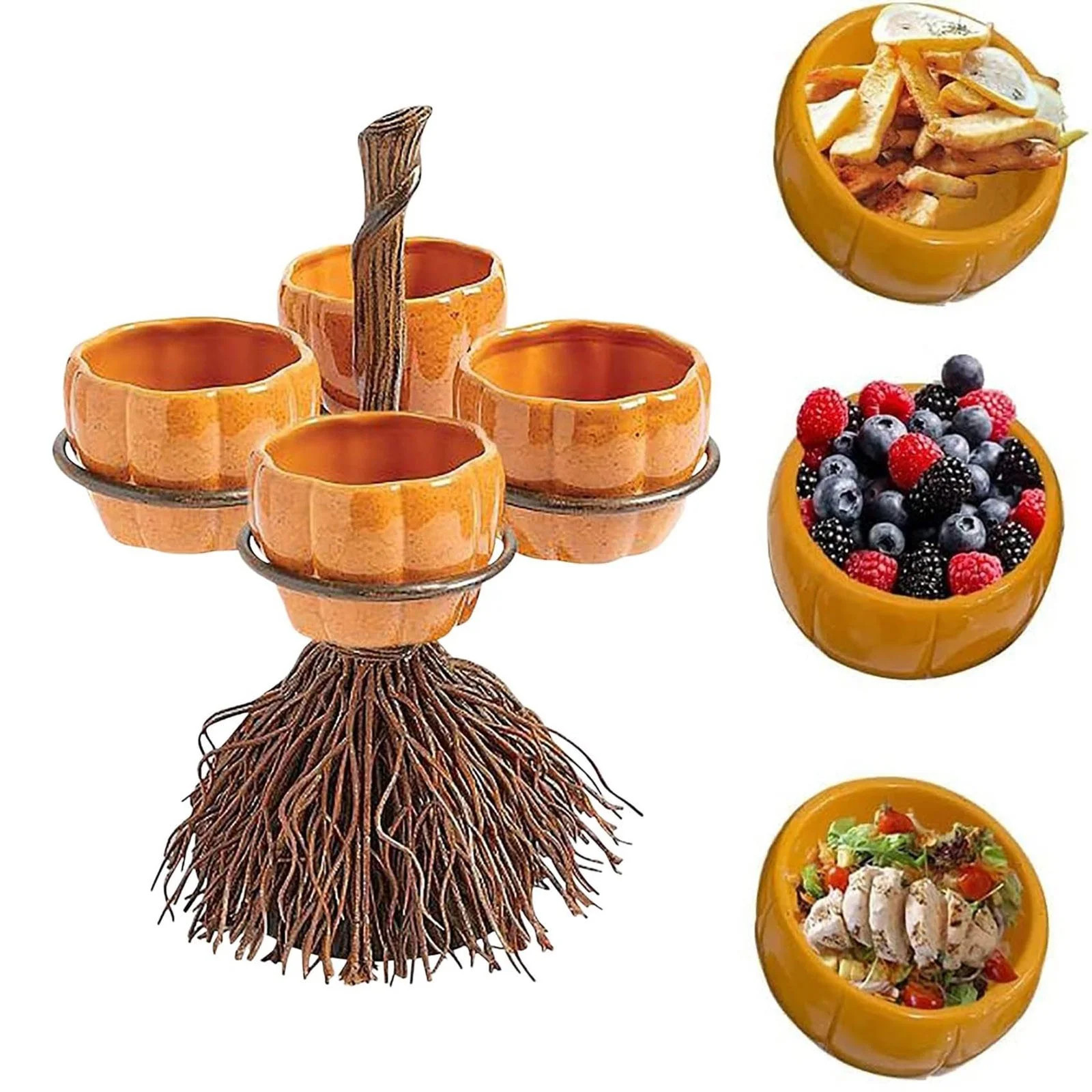Produce Storage,Halloween Candy Bowl Halloween Pumpkin Snack Bowl Stand Trays Stand Halloween Pum... | Walmart (US)