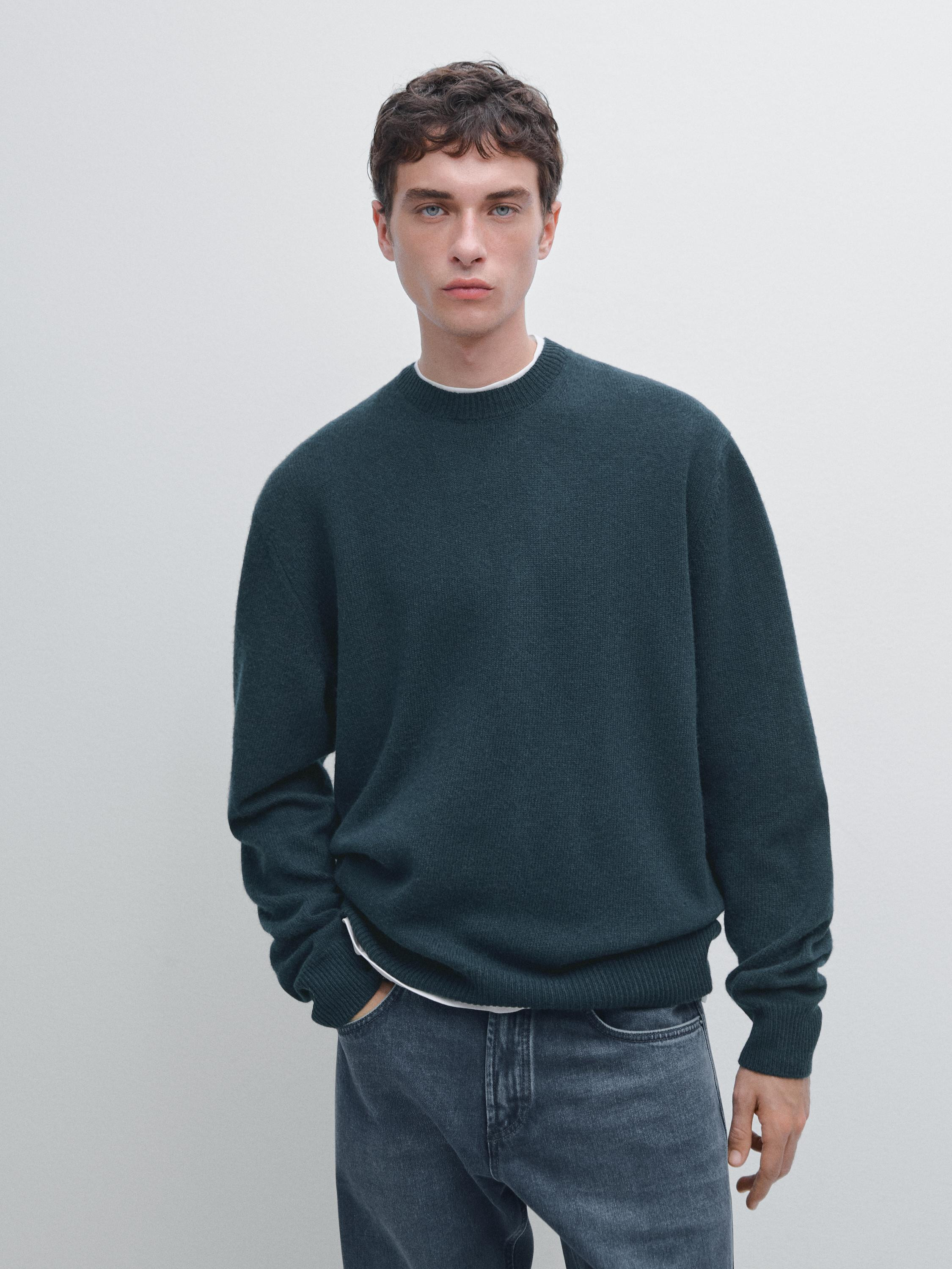 Strickpullover aus Wollmischgewebe mit Rundausschnitt | Massimo Dutti DE