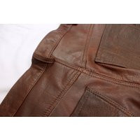 Brown Tan Distressed Soft Leather Lambskin Pants | Etsy (US)