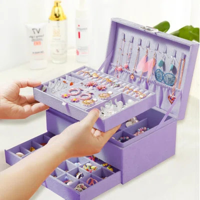 Jewelry Boxes For Women Velvet Jewelry Organizer With Lock,Jewelry Organizers, | Wayfair North America