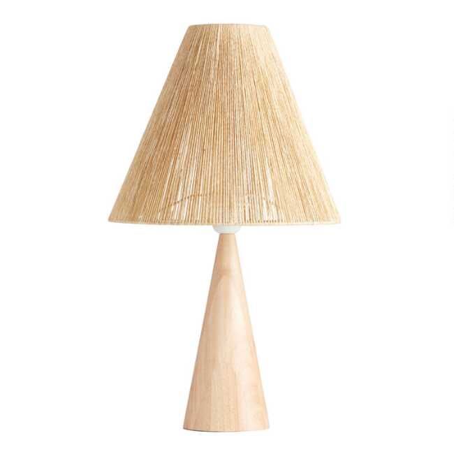 Ilana Natural Wood and Jute Rope Table Lamp | World Market