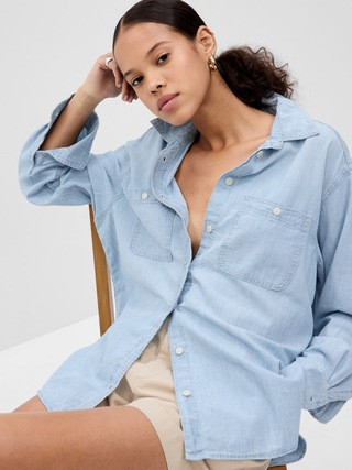 Chambray Denim Big Shirt with Washwell | Gap (US)