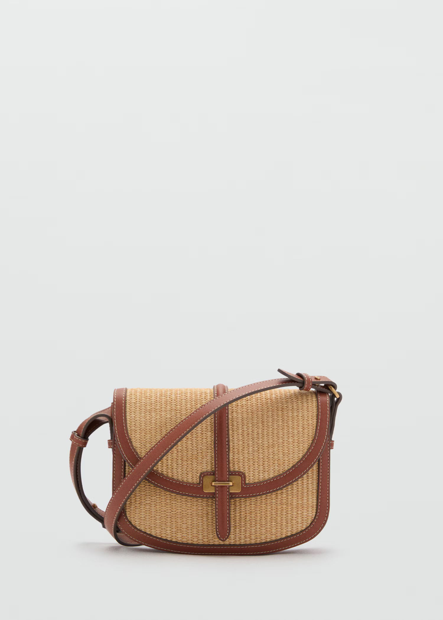 Raffia-effect shoulder bag - Women | MANGO USA | Mango (US/MX/AU)