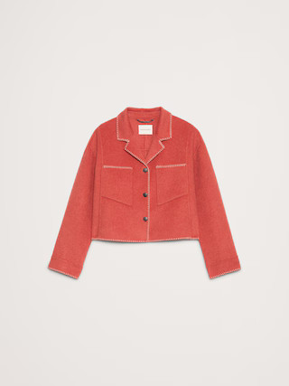 Double-Faced Short Jacket with Blanket Stitch | Banana Republic (US)