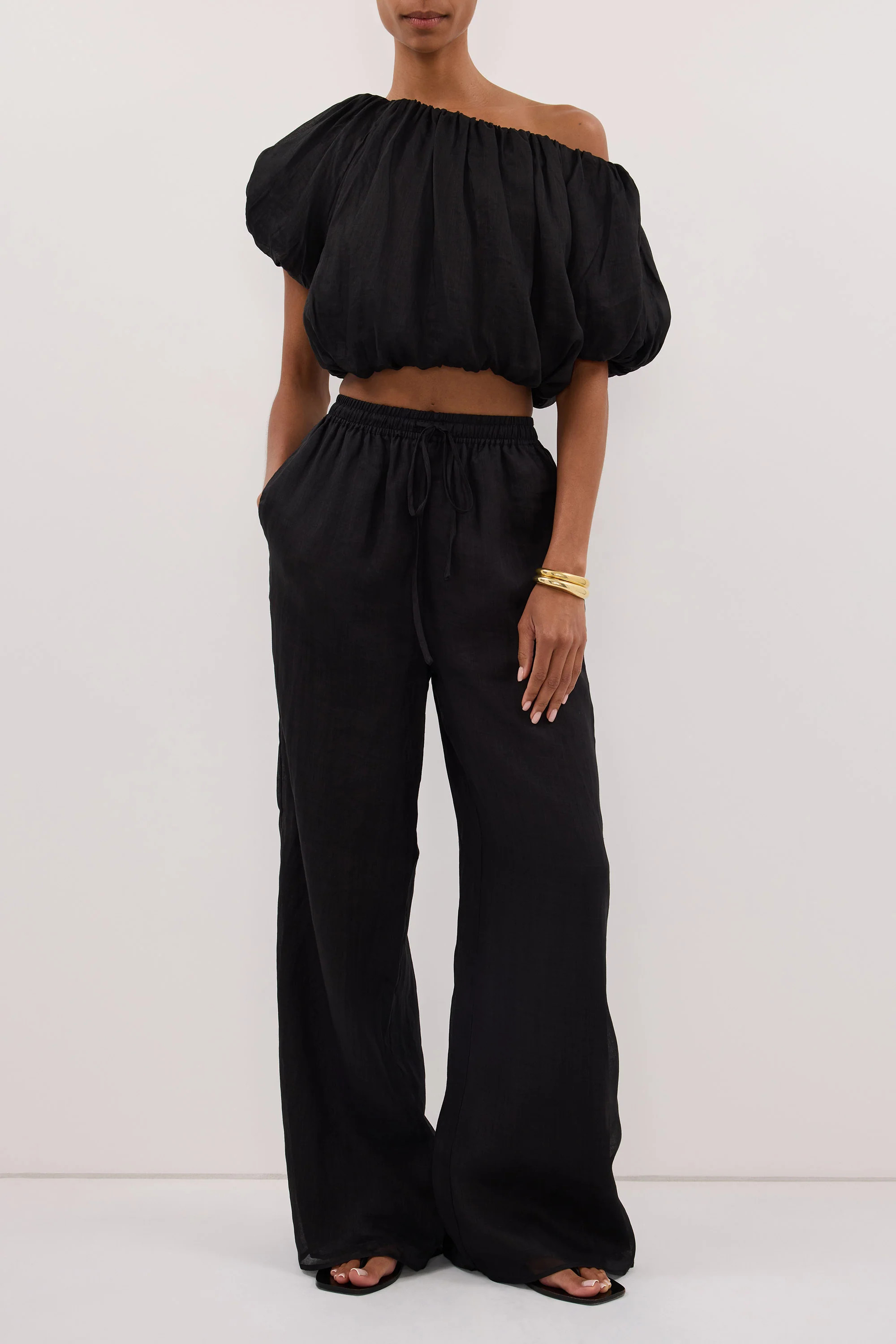 NOA BLACK LINEN PANT | DISSH