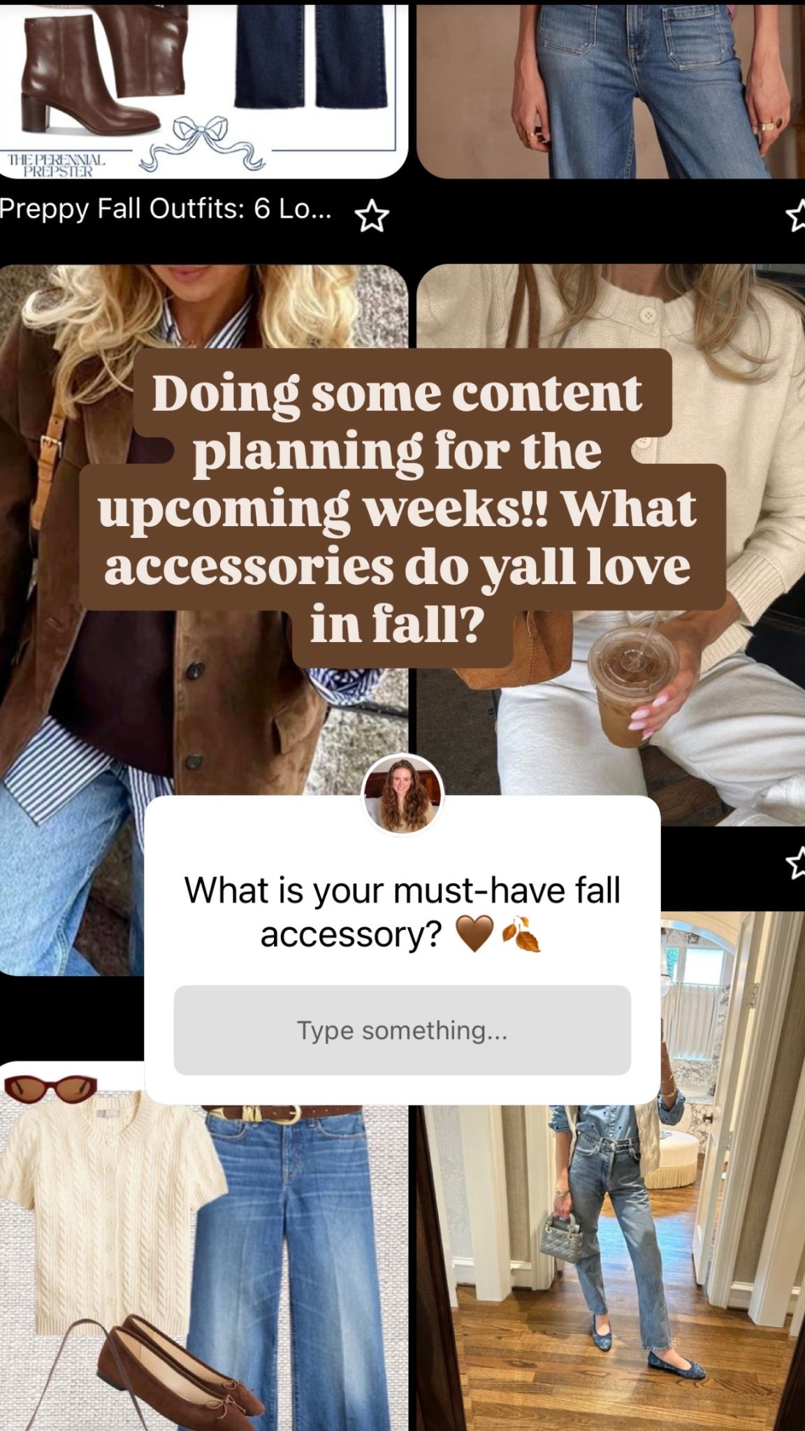 What is your favorite fall accessory? My go-to is always a scarf, but I’m curious to know what yours are too!! 🤎🍁