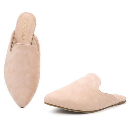 BOYYOUN Women's Mules Comfortable Slip-On Flats for All-Day Wear, Pink, 6.5 | Amazon (US)