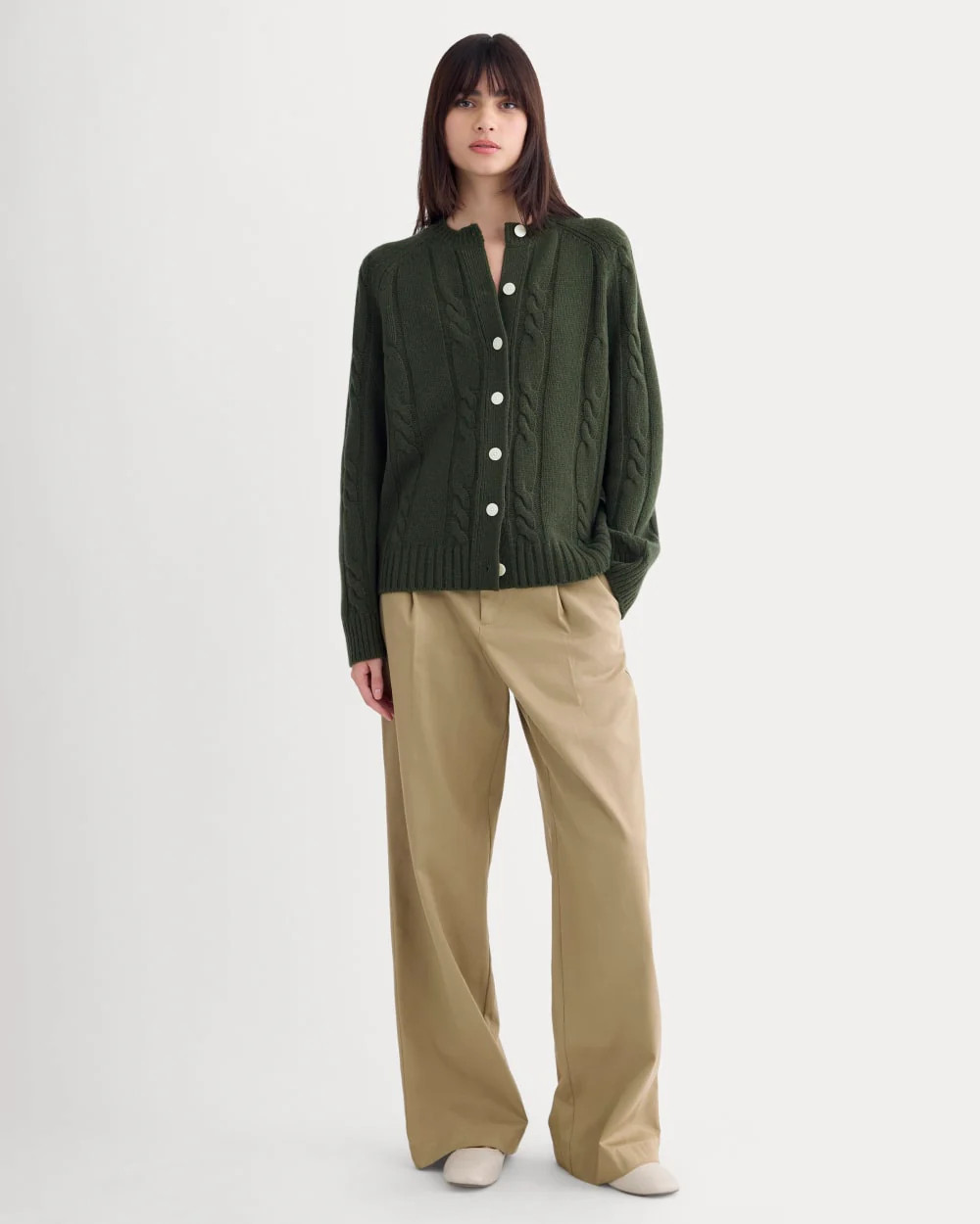 Cable Cardigan in Extrafine Luxe Merino | Navy | Everlane