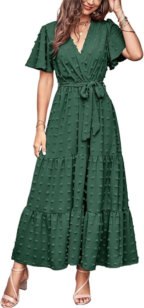 MASCOMODA Womens Boho Swiss Dot Maxi Dresses      
 Polyester | Amazon (US)