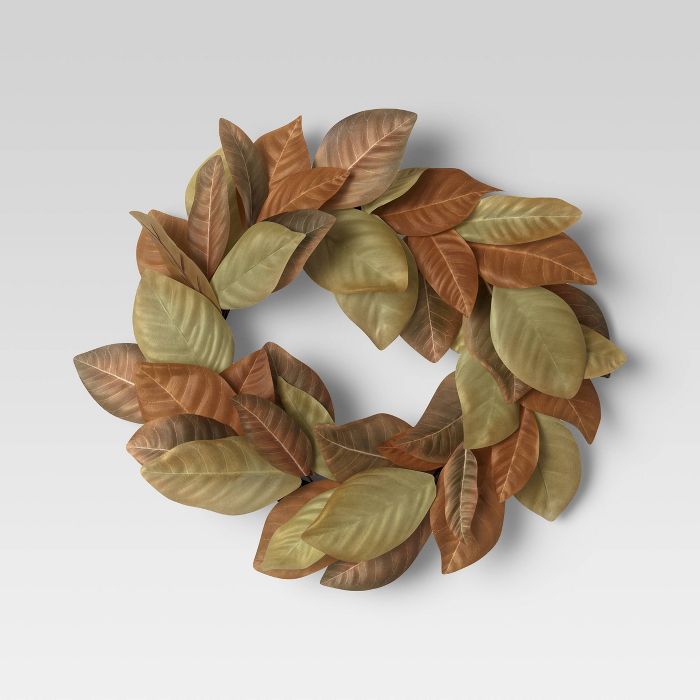 20" Artificial Magnolia Leaf Wreath - Threshold™ | Target