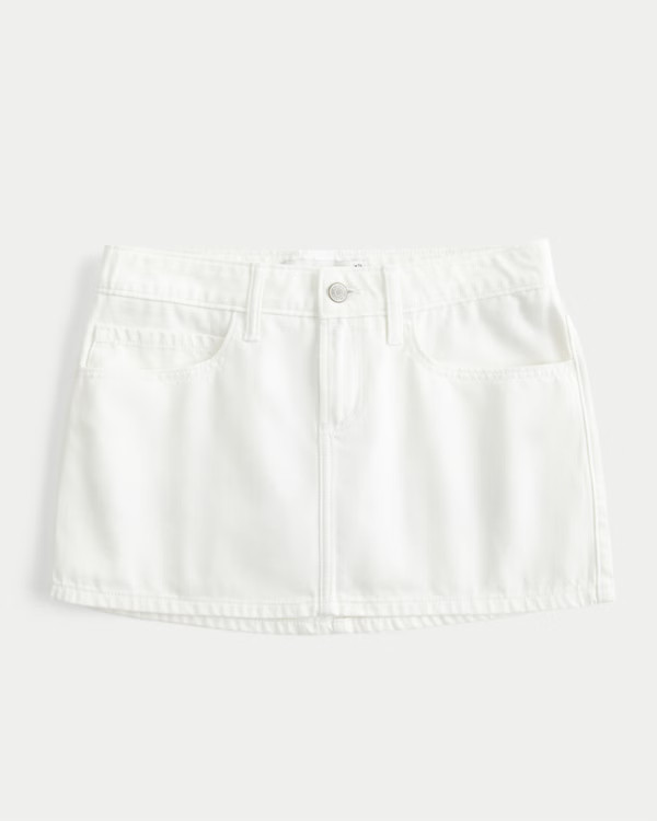 Low-Rise Denim Mini Skort | Hollister (US)