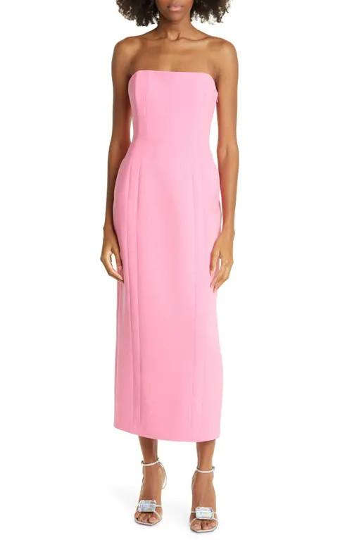 A.L.C. Elizabeth Strapless Midi Dress in Grapefruit at Nordstrom, Size 12 | Nordstrom