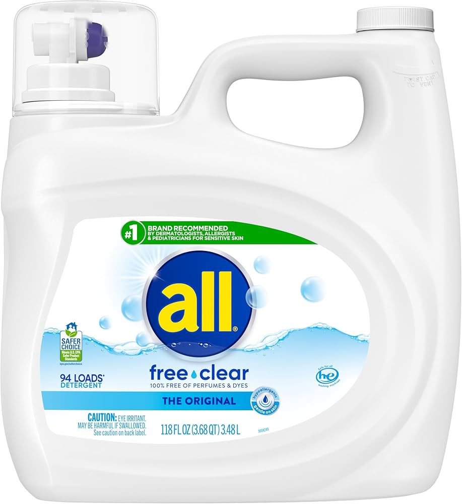 all Liquid Laundry Detergent Free Clear, 118 Ounce, 94 Loads | Amazon (US)