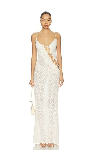 LIONESS About A Girl Maxi Dress in Cream. - size XS | Revolve Clothing (Global)