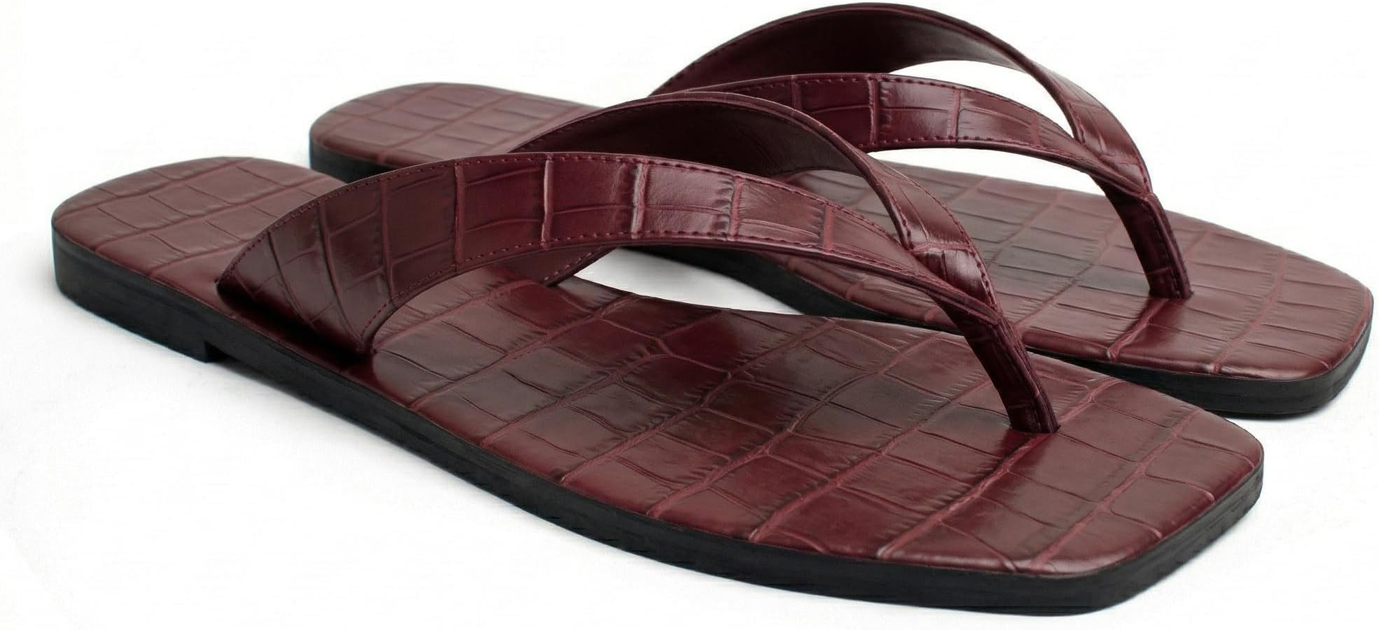 Flip Flops for Women Comfortable Square Toe Casual Beach Thong Sandals Slip On Dressy Flats Summer Outdoor Slides Shoes | Amazon (US)