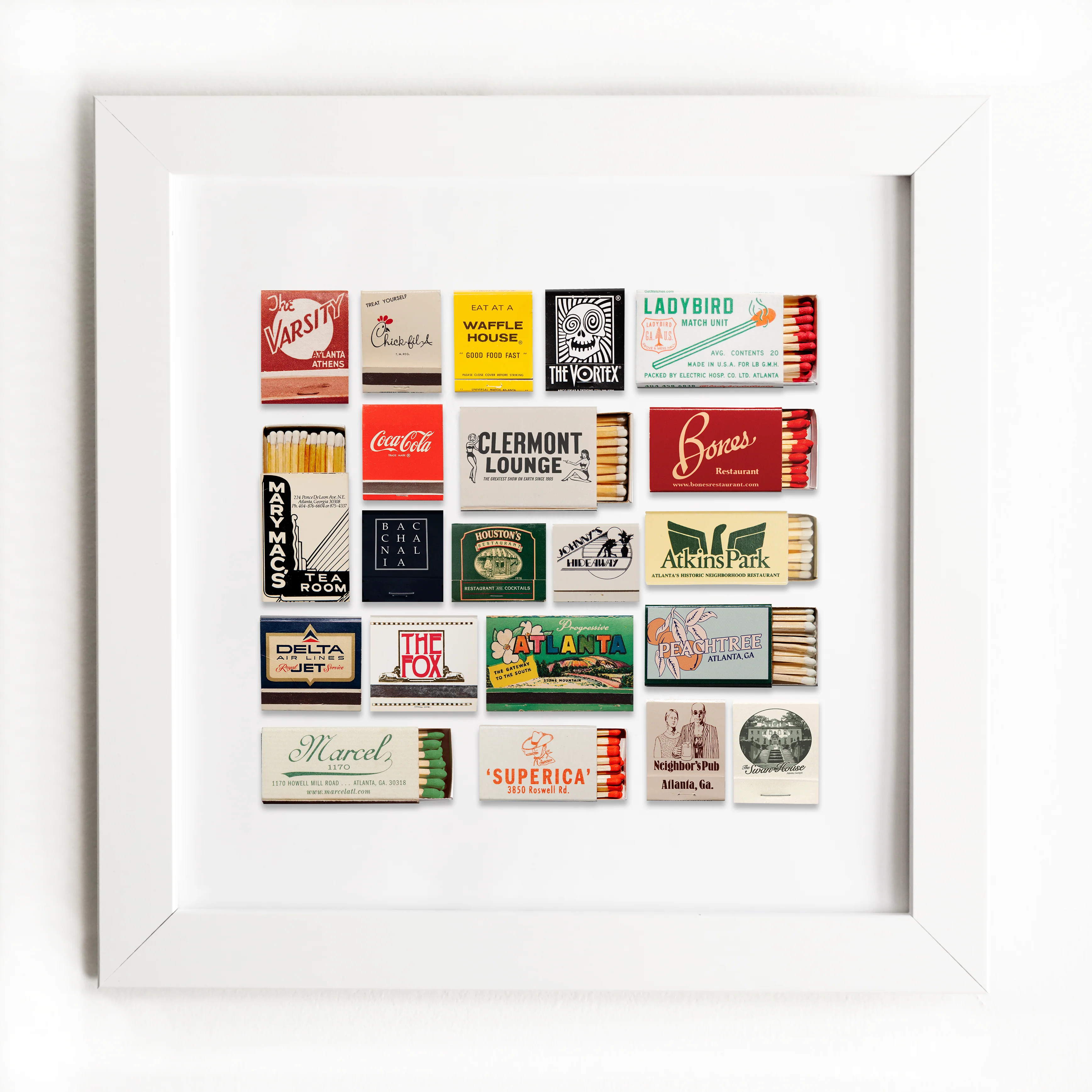 Atlanta Collage - Framed Print Matchbook Art - Match South | Match South