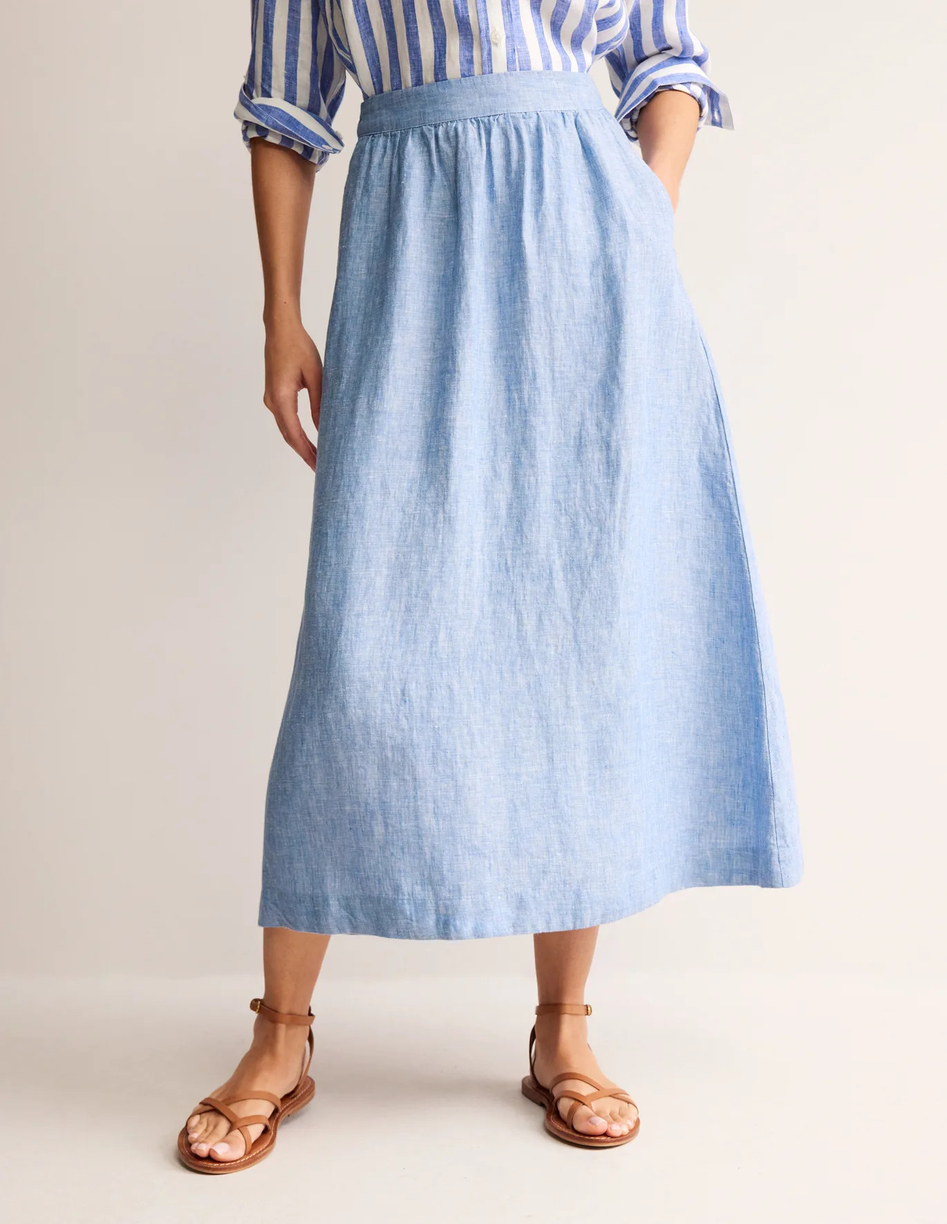 Florence Linen Midi Skirt | Boden (US)