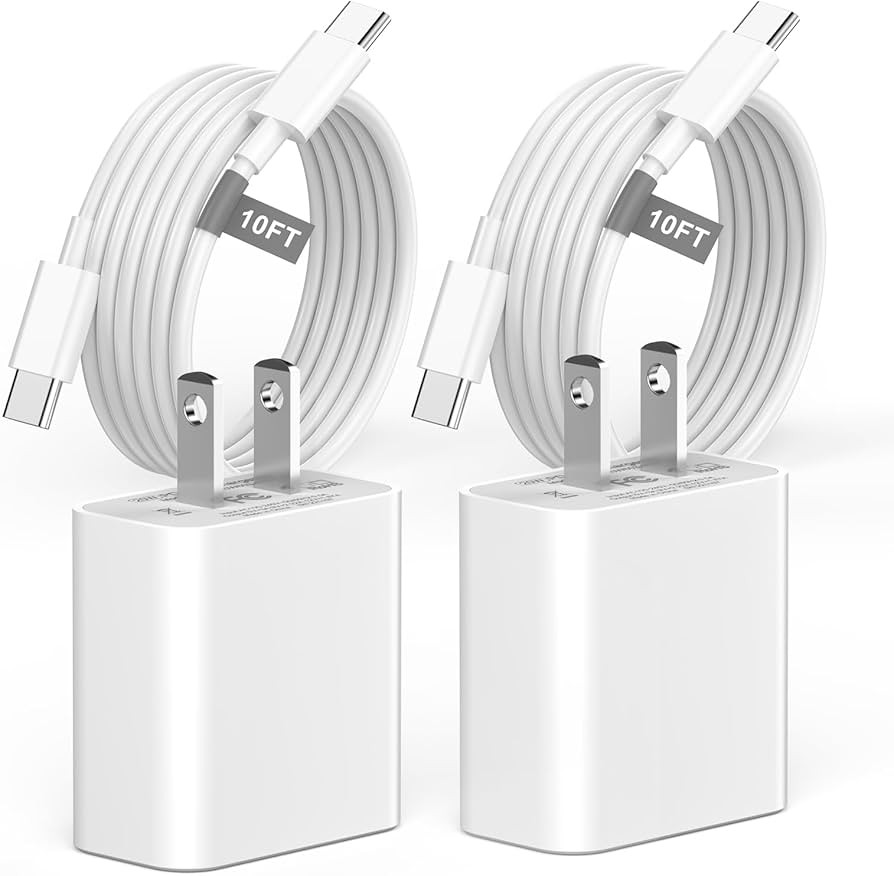 Matsusho iPhone 17 16 Charger Fast Charging 10 FT, 2 Pack 20W USB C Wall Charger Block with 10FT ... | Amazon (US)