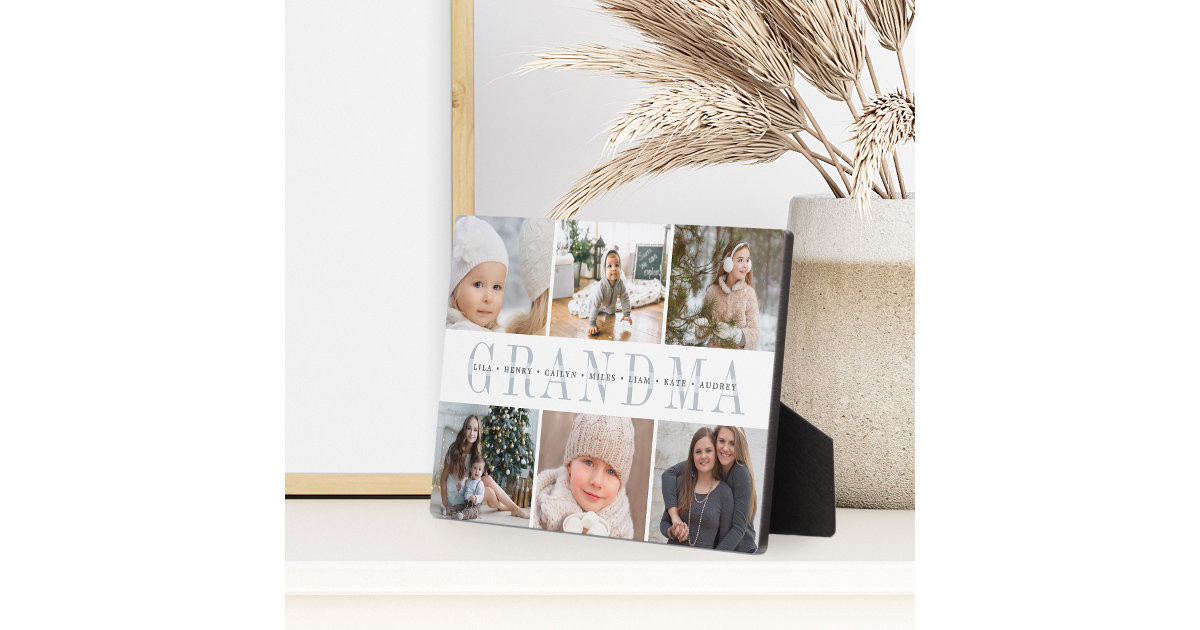 Custom Grandma Grandchildren Photo Collage Plaque | Zazzle | Zazzle