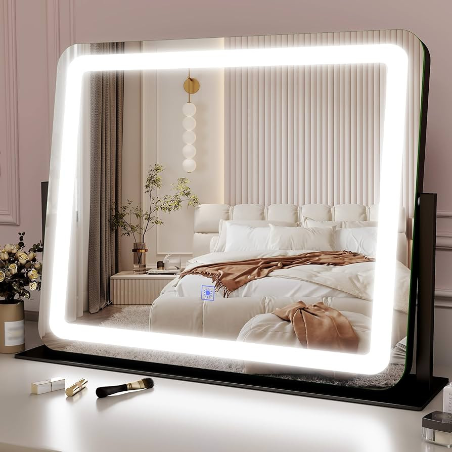 Vanity Mirror Makeup Mirror with Lights, Large Lighted Vanity Mirror, Light Up Mirror with Smart ... | Amazon (US)