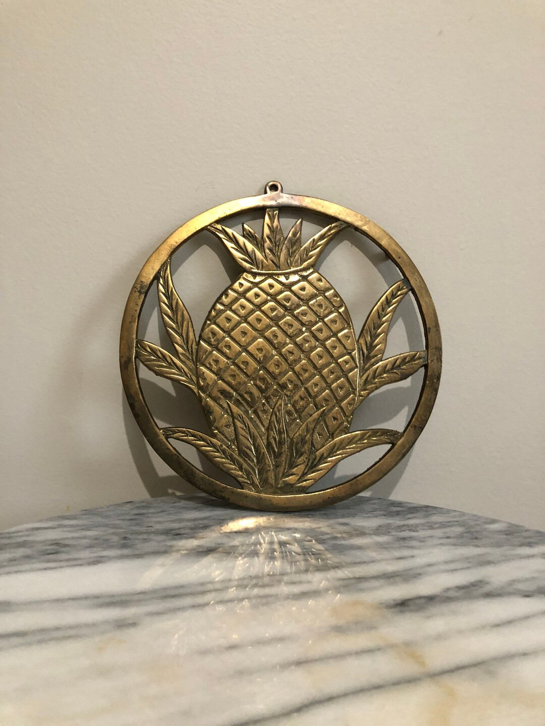 Vintage Brass Round Pineapple Trivet or Hot Plate - Etsy | Etsy (US)