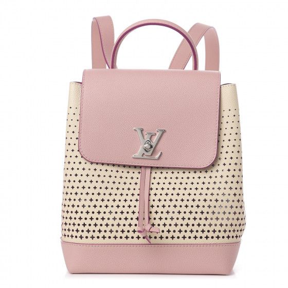 Perforated Calfskin Lockme Backpack Rose Poudre Creme | Fashionphile