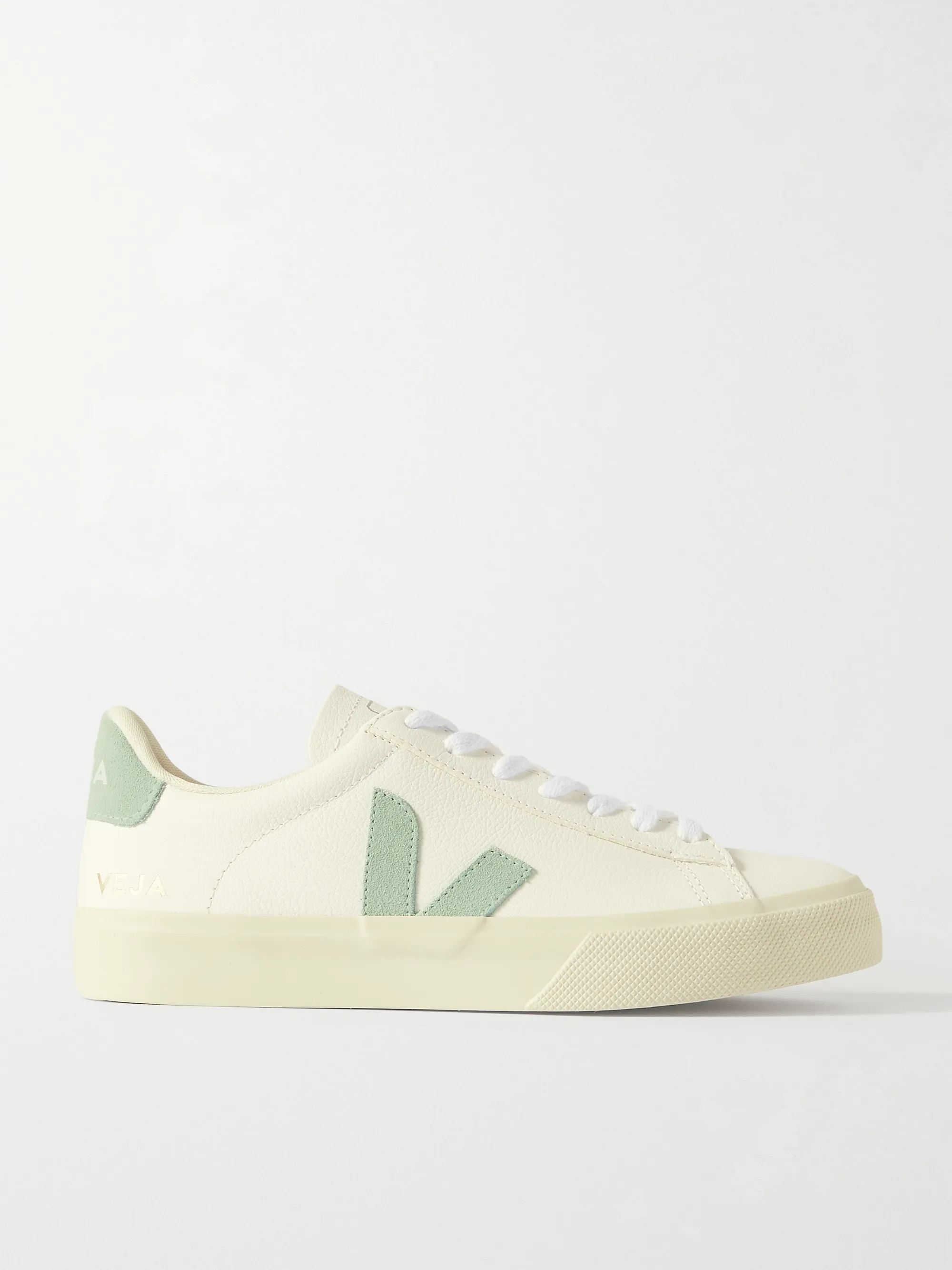 White + NET SUSTAIN Campo suede-trimmed leather sneakers | Veja | NET-A-PORTER | NET-A-PORTER (US)