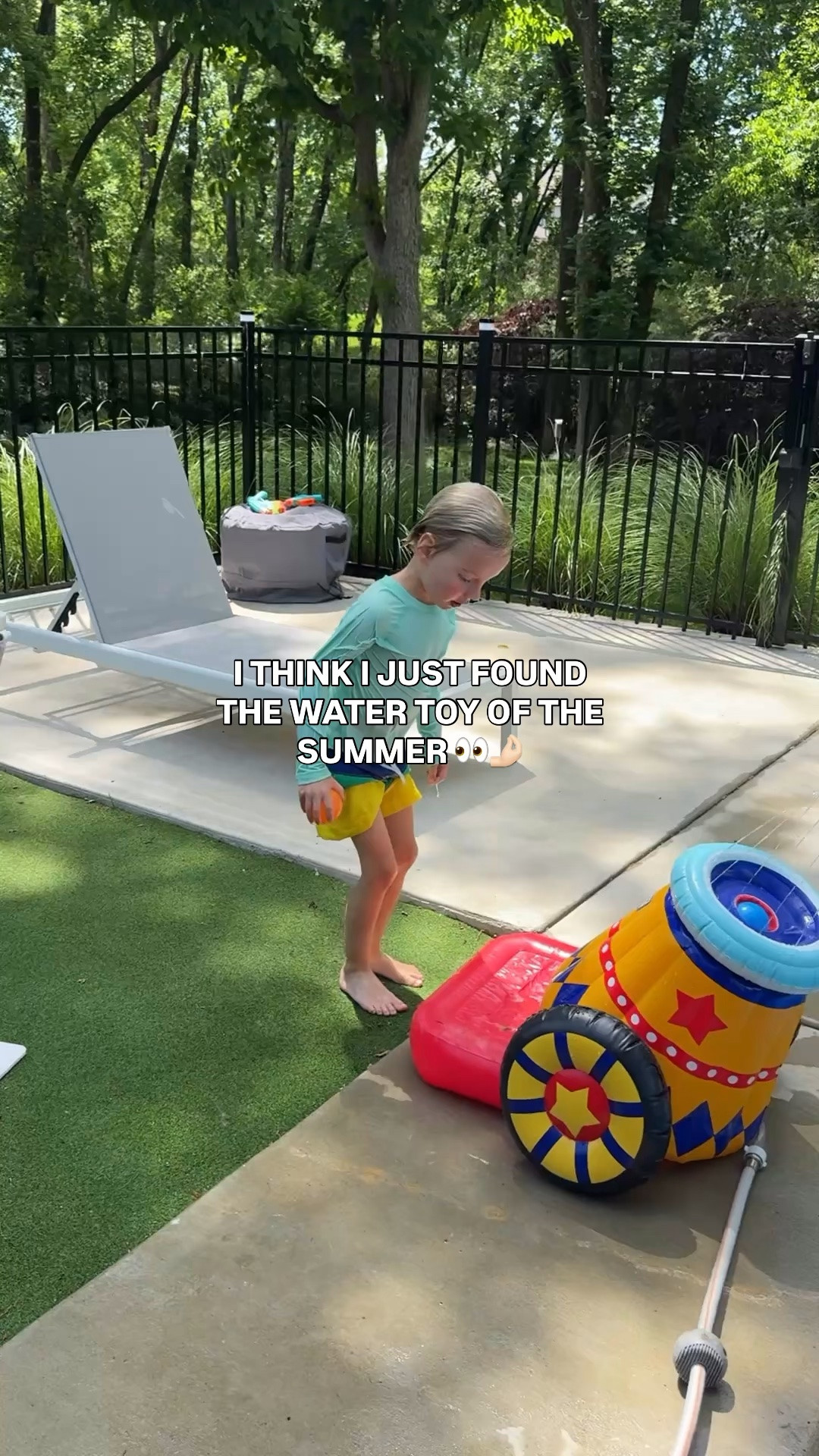 Water cannon ball launcher outdoor toy sprinkler pool toys