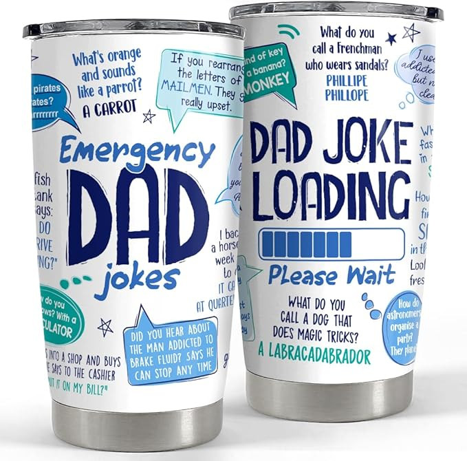 SANDJEST Tumbler For Dad 20oz Dad Jokes Stainless Steel Insulated Tumblers Coffee Travel Mug Funn... | Amazon (US)