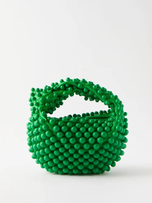 Bottega Veneta - Jodie Mini Beaded Intrecciato-leather Bag - Womens - Green | Matches (US)
