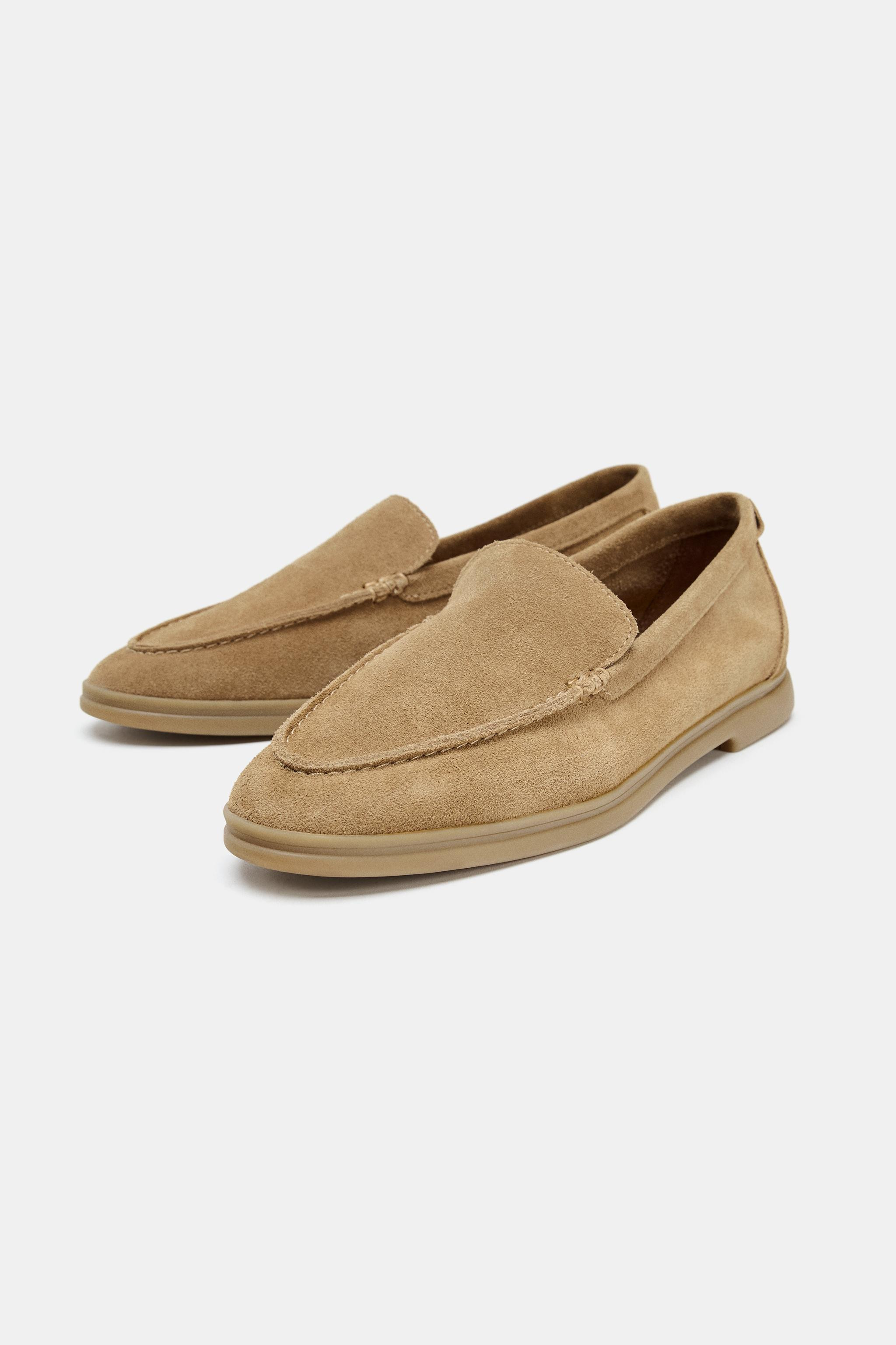 FLAT SPLIT SUEDE LOAFERS | Zara FR