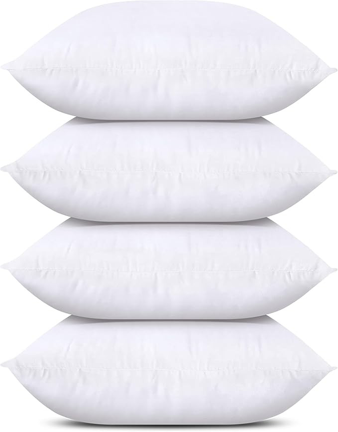 Utopia Bedding Throw Pillows (Set of 4, White), 24 x 24 Inches Pillows for Sofa, Bed and Couch De... | Amazon (US)