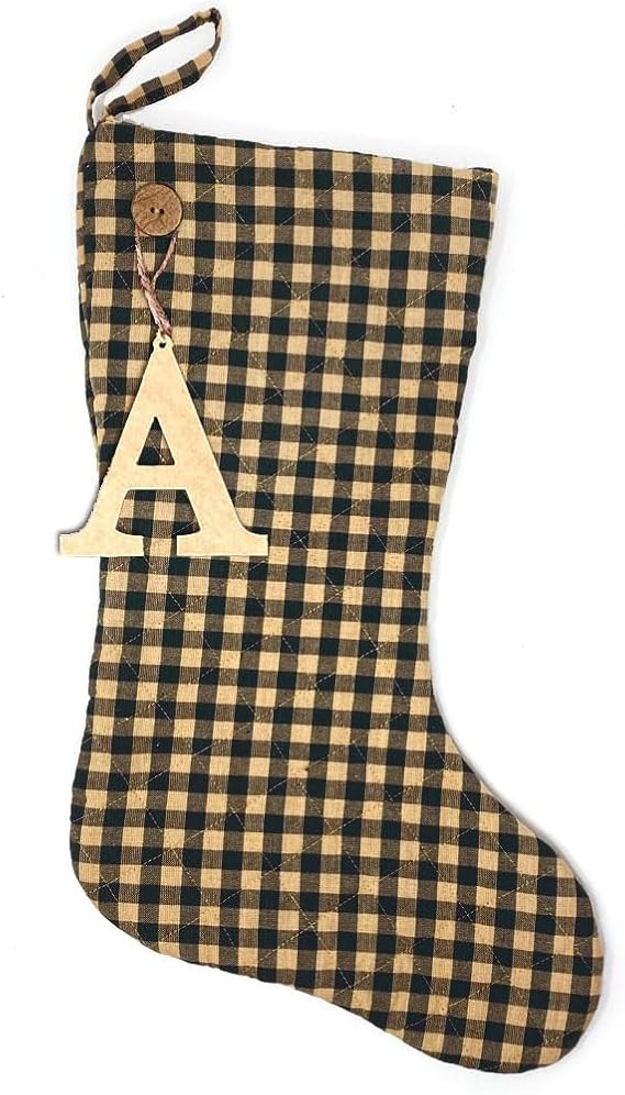 Marilee Home 18" Primitive Black 5 Quilted Stocking with Personalized Charm | Amazon (US)