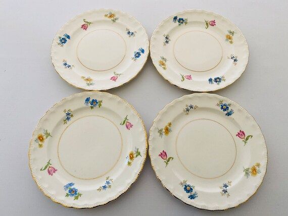 Vintage Set of Four Floral Dessert Tea Bread Plates Pope | Etsy | Etsy (US)