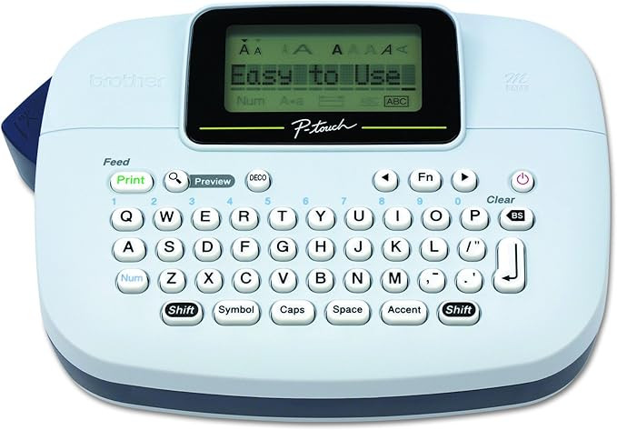 Brother P-Touch, PTM95, Handy Label Maker, 9 Type Styles, 8 Deco Mode Patterns, Navy Blue, Blue G... | Amazon (US)