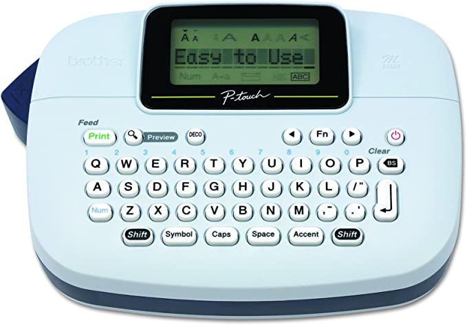 Brother P-Touch, PTM95, Monochrome, Handy Label Maker, 9 Type Styles, 8 Deco Mode Patterns, Navy ... | Amazon (US)