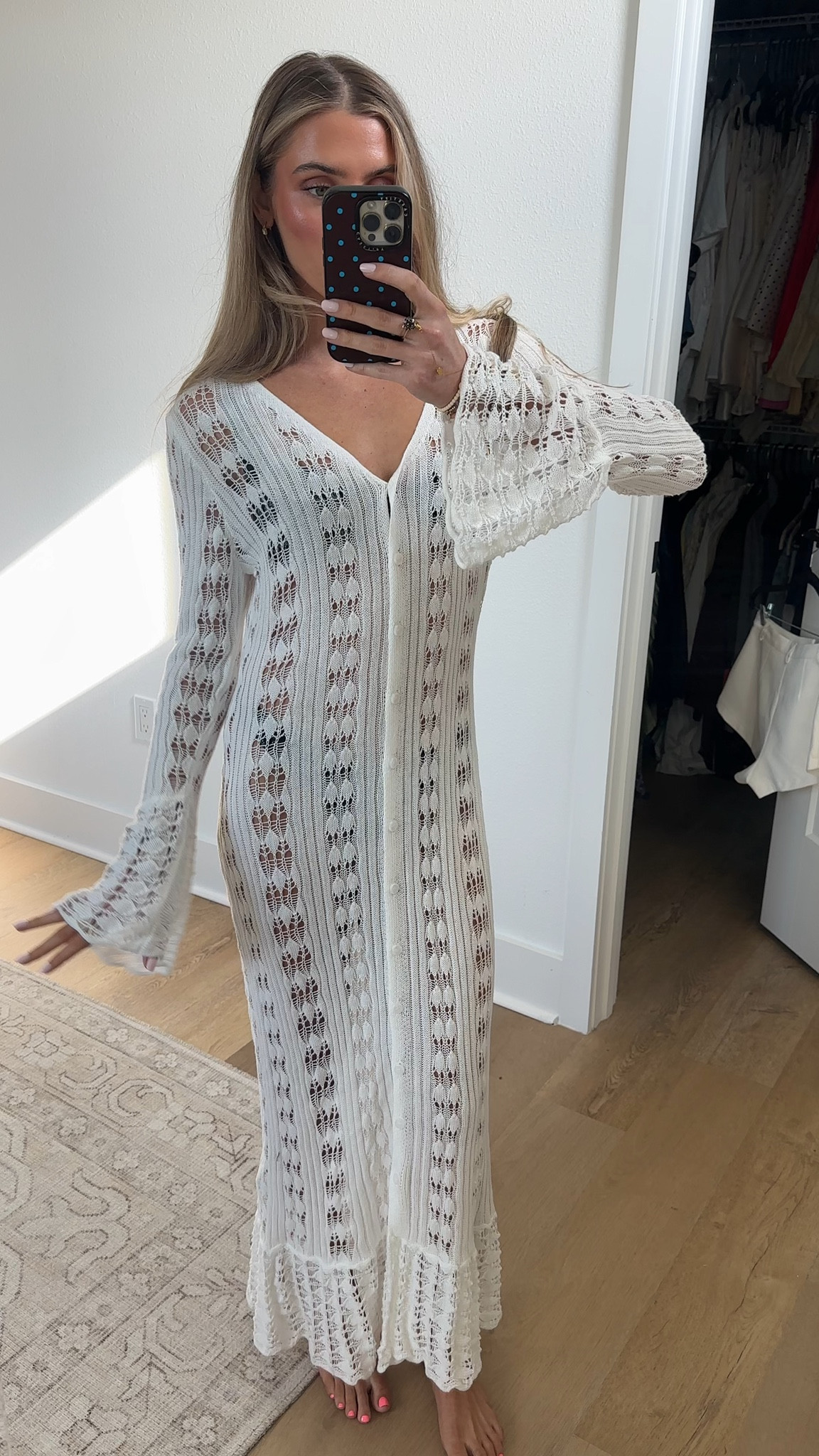 Amazon size small Saodimallsu Womens Crochet Long Cardigans Duster Button Up Bell Long Sleeve Ruffle 2026 Summer Boho Beach Cover Ups

#LTKSaleAlert #LTKootd #LTKSwim