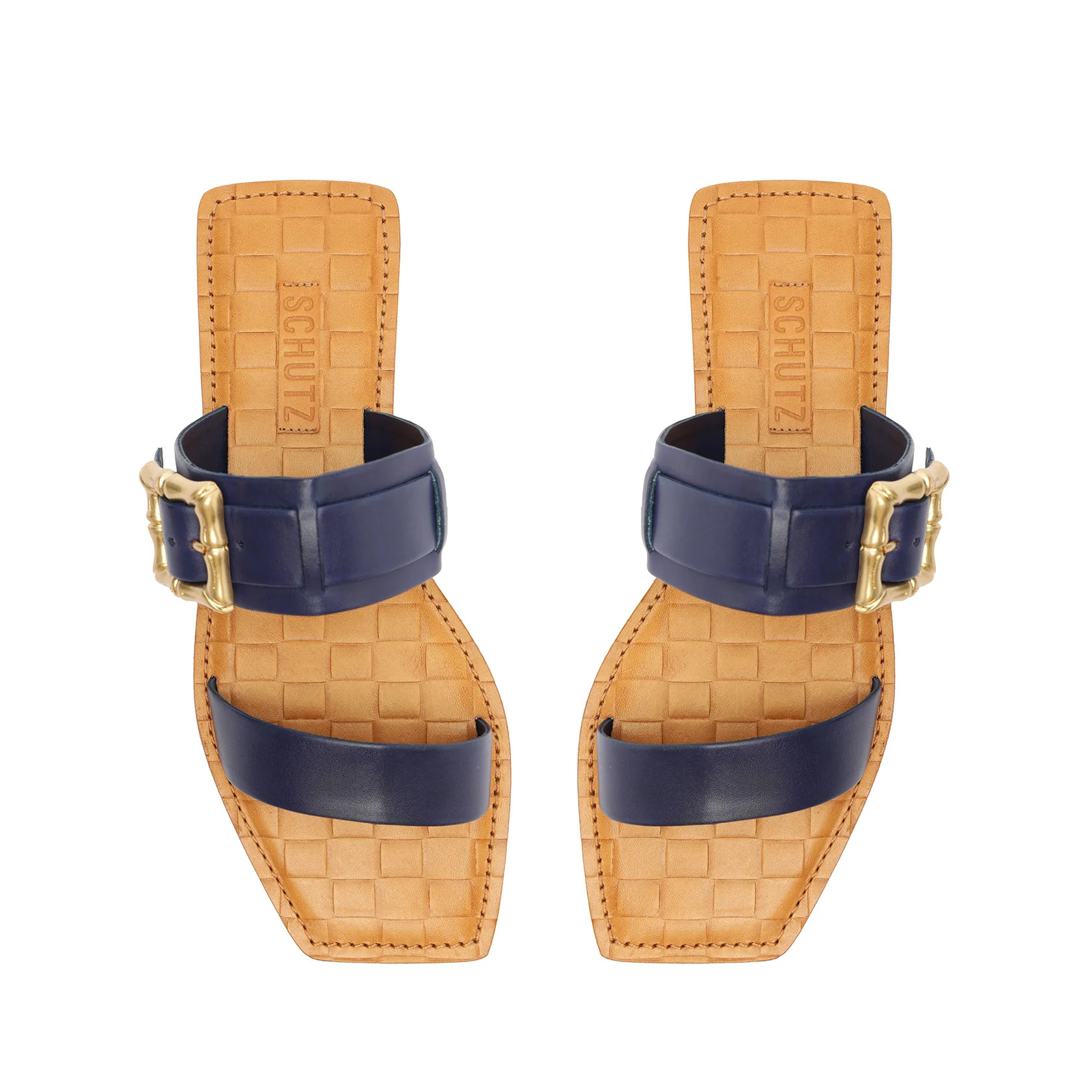 Enola Double Leather Sandal - Enola Slides - Flat Slide Sandals | Schutz Shoes (US)