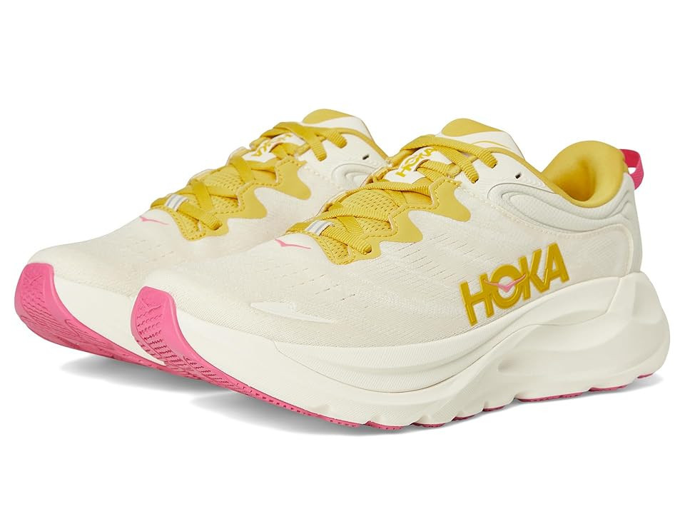Hoka Gaviota 6 Women's Shoes Birch/Yellow Gold : 10.5 D - Wide, Textile | Zappos
