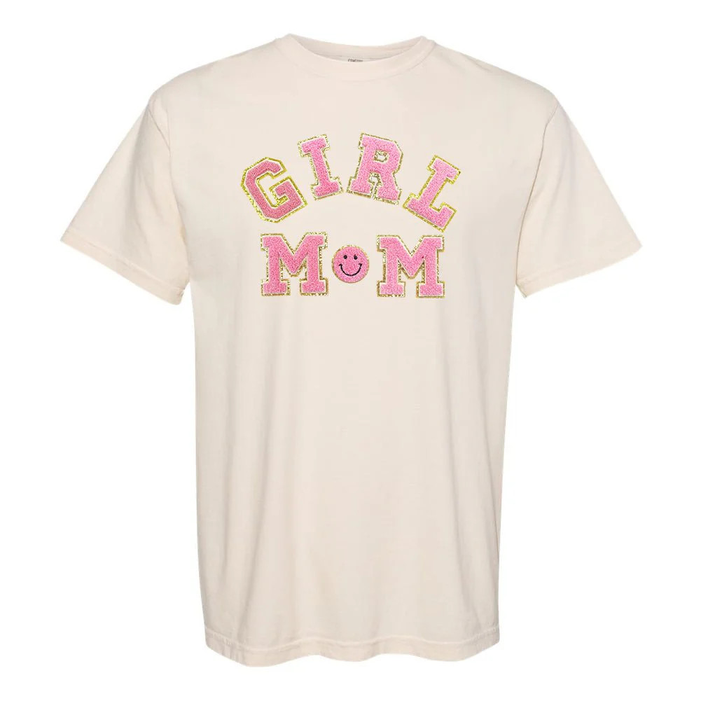 Girl Mom Letter Patch T-Shirt | United Monograms