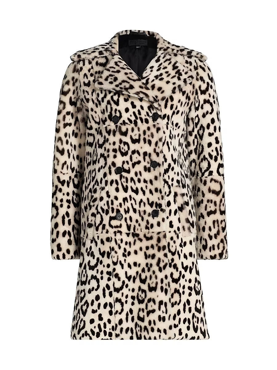 Women's Crystal Leopard Print Duster Coat - Snow Leopard - Size Small | Saks Fifth Avenue