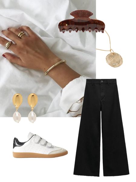 Friday Five — Vol. 18

01. Small fan shell claw clip
02. Gold and Diamond initial necklace
03. Black high waisted straight jeans
04. Gold Pearl drop earrings
05. Suede trimmed leather sneakers

Full details on my site 〰️ lyndsbianco.com 

#LTKFind #LTKshoecrush #LTKstyletip