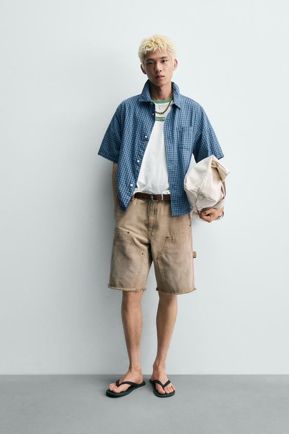 RELAXED FIT CARPENTER POCKET SHORTS | Zara US
