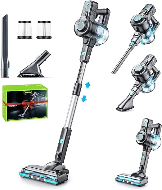 Oraimo Stick Vacuum, Cordless Vacuum Cleaner with Self-Standing, Cordless Stick Vacuum with 35 Mi... | Amazon (US)