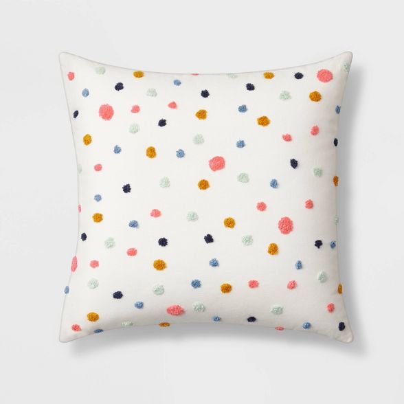 Square Embroidered Dot Throw Pillow - Pillowfort™ | Target