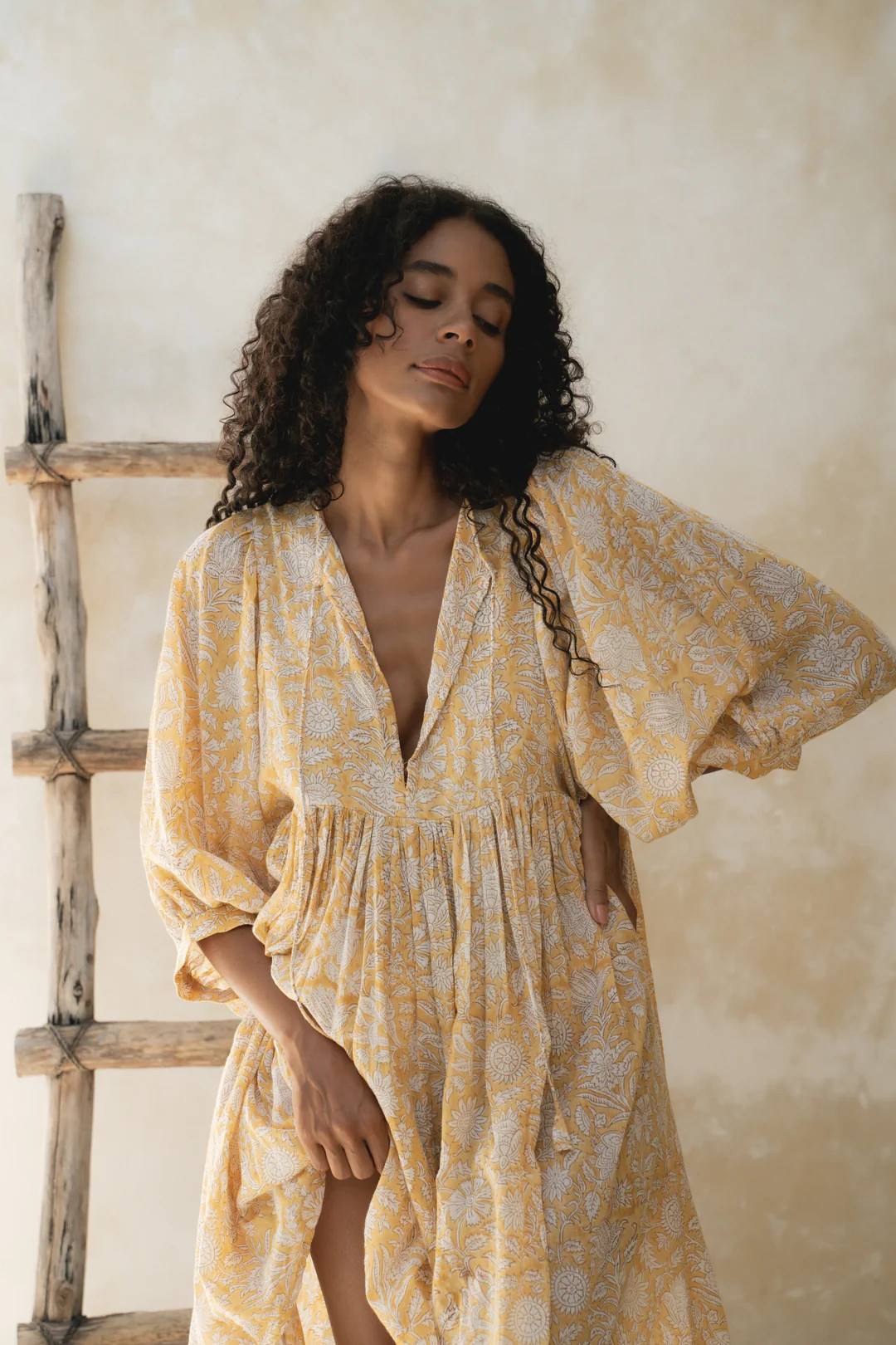 Kyra Mini Dress ~ Cumin | Daughters of India