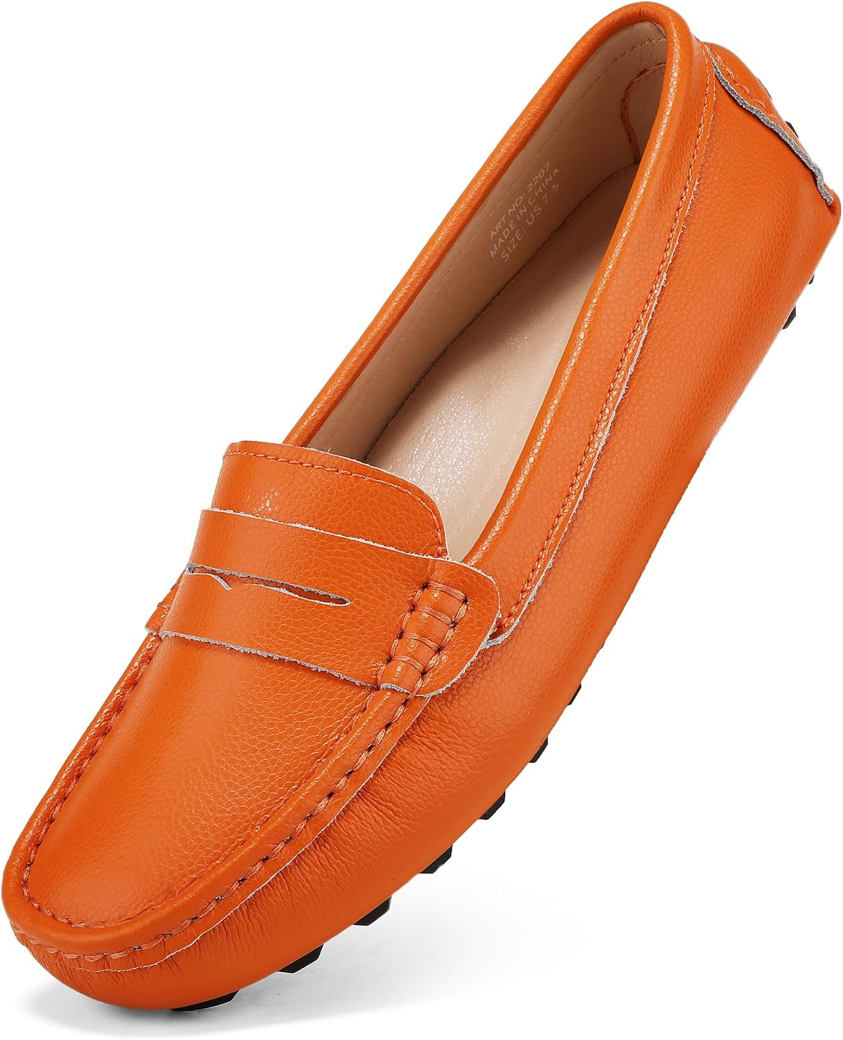 BEAUSEEN Women's Genuine Leather Penny Loafers Classic Driving Moccasins Casual Slip On Comfort Women Loafer Shoes | Amazon (US)