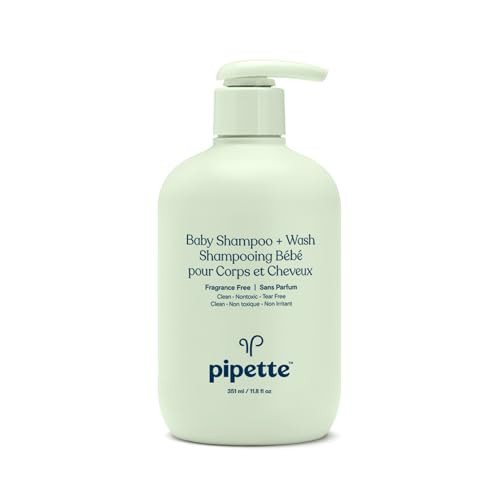 Pipette Baby Shampoo and Body Wash - Fragrance Free, Tear-Free Bath Time, Hypoallergenic, Moisturizing Plant-Derived Squalane, New Formula, 11.8 fl oz | Amazon (US)