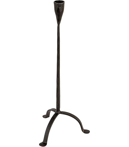 Creative Co-Op 20" H Hand-Forged Cast Metal Footed Taper Holder, Black | Amazon (US)